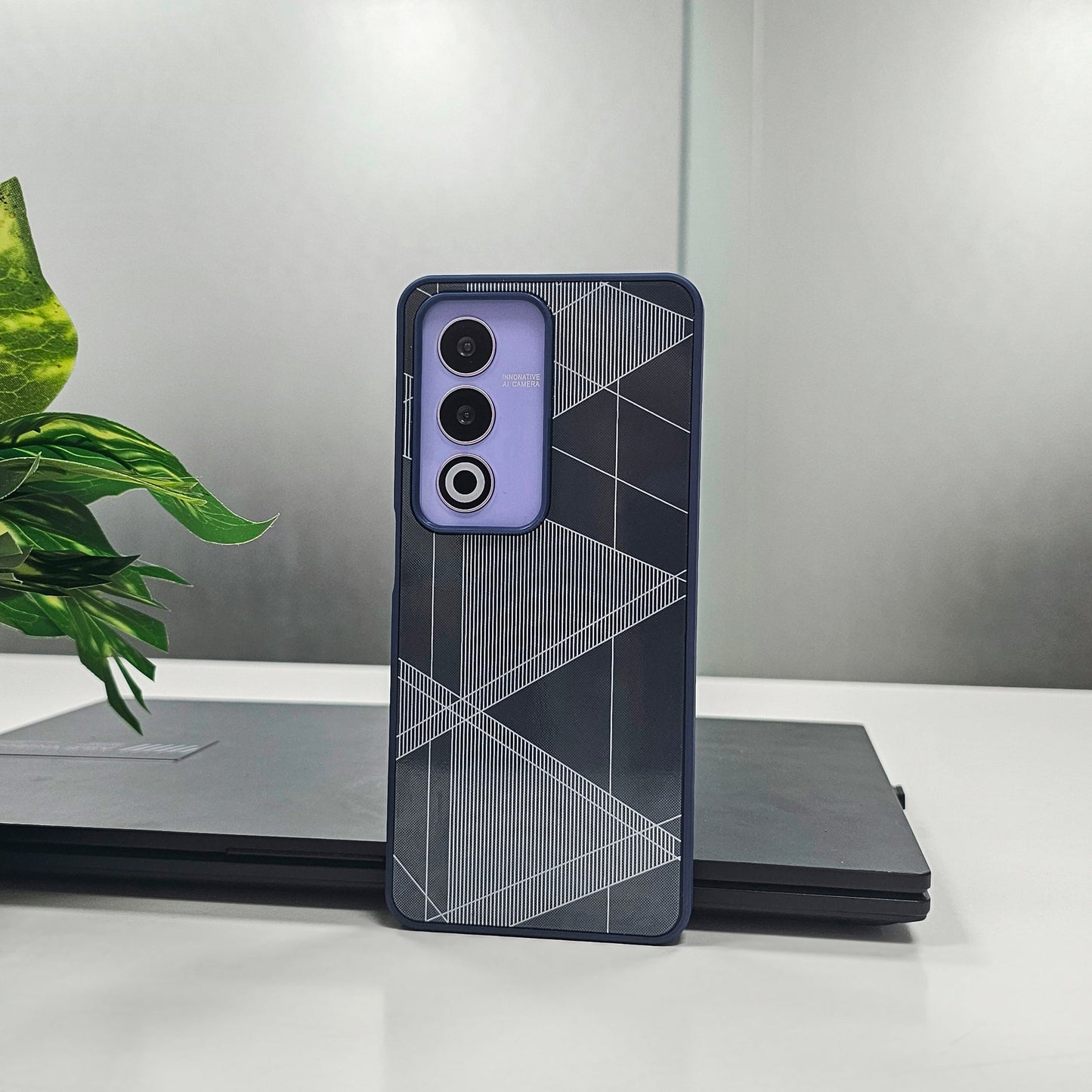 Oppo A3 Pro 5G Triangle Pattern Matte Back Shockproof Case