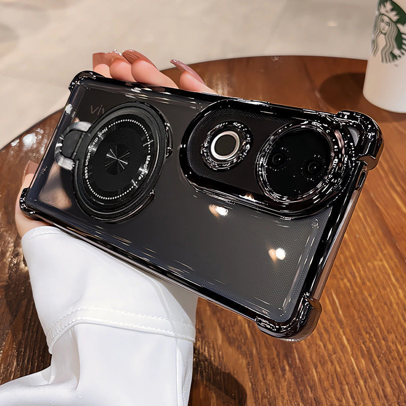 Vivo V50 5G Luxury Four Corner Invincible Bracket Ring Stand Case