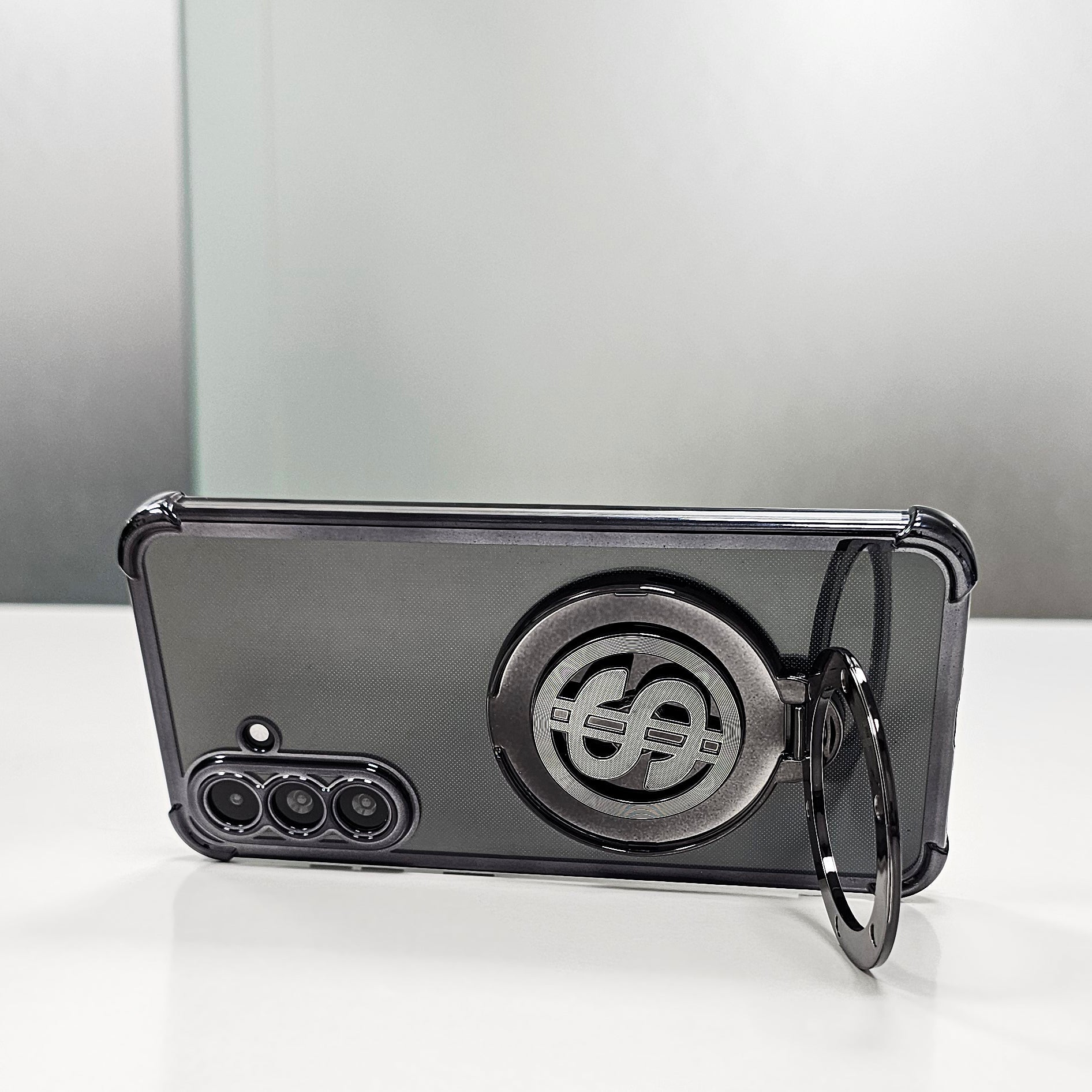 Samsung Galaxy A56 5G Four Corner Airbags 100% Original Astro Money Magnet Rotating Dollar Case black